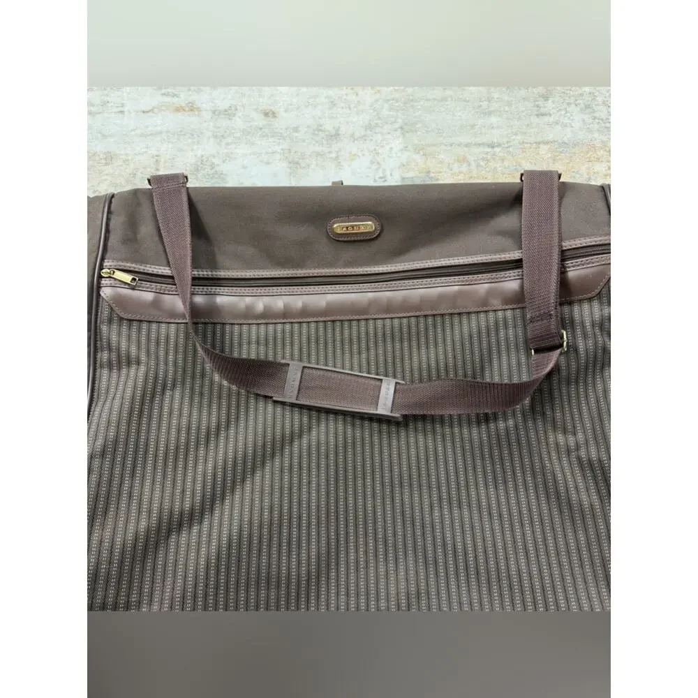 Vintage 1980s Jaguar Brown Garment Bag Suit Carrier Lock 2 Keys
